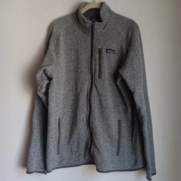 Patagonia Better Sweater Full-Zip Jacket -Stonewash Grey Pockets Sz L Outdoor - Picture 2 of 10